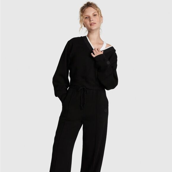 NWT PREMIUM FLEECE CROP V-NECK PULLOVER SZ XL - Picture 4 of 5